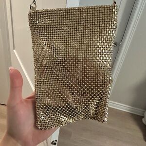 Nordstrom Gold Rhinestone Crossbody evening Bag
